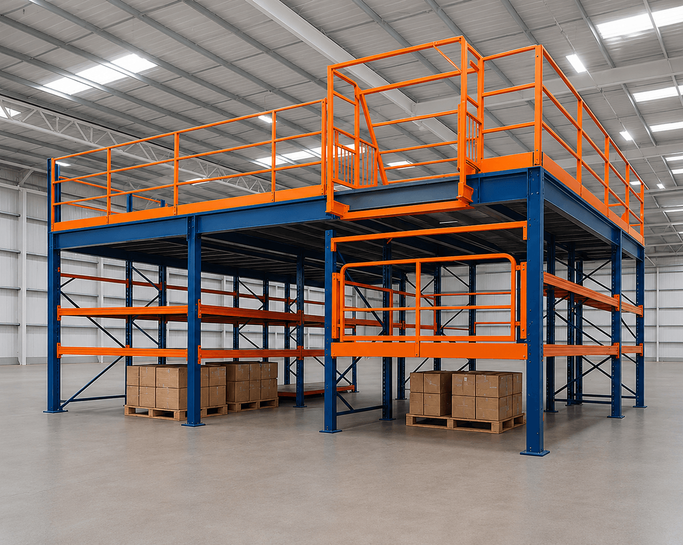 Steel mezzanine floor structure